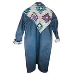 Warm Springs Clothing Co | Denim Aztec Southwestern Trench Coat Size L | EUC Blue Size L Photo 9