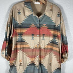 Phil Love Aztec Shirt Jacket Southwestern Shacket Women Small Oversized Button Down Boho Photo 0
