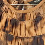 Vera Wang Simply Vera M women's Sleeveless top tan/brown High Low Blouse Gathered Pleats Photo 2