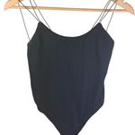 Intimately Free People Black Spaghetti Strap Crisscross Back Bodysuit M/L Goth Size L Photo 0
