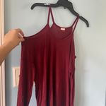 Garage Red Maroon Cold Shoulder Shirt Photo 2