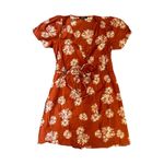 Madewell Floral Print Wrap Mini Dress In Rusty Torch Photo 1