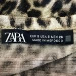 ZARA  Brown Black Leopard Animal Print 3/4 Sleeve Tiered Midi A-line Dress Size S Photo 6