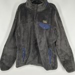 LL Bean Hi Pile Pullover Jacket Sweatshirt Fuzzy Sherpa Snap Up Womens XL Petite Gray Size undefined Photo 0