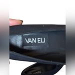 Vaneli Womens Navy Blue Fabric & Patent Leather Bow & Toe Size 8.5N Office Work Photo 5