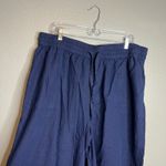 Cynthia Rowley  Linen Blend Wide Leg Crop Pants Pull On Plus‎ Size 2X Navy Blue Photo 2