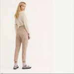Free People Neutral Striped Caraway Light at Sunrise Cotton Crop Pants Sz 8 Photo 3