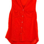 Primark  size 2 red button front‎ sleeveless shirt tank top pockets blouse Photo 0
