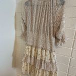 Bytimo boho mini dress in floral neutral with ruffles Tan Size M Photo 6