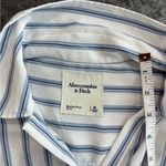 Abercrombie & Fitch Blue and White Striped Button Down Shirt Photo 3