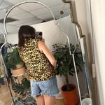 Vintage leopard cheetah fur cropped vest Y2k Brown Size M Photo 1
