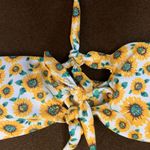 SM Padded Sunflower Tie String Strapless Bikini Top White Photo 2