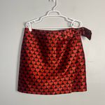 J.Crew red black heart jacquard printed mini bow skirt size 12 Photo 2