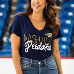 NWT NHL Nashville Predators‎ Women's Medium Navy V Photo 0