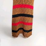 Stella Pardo Paris Talia Crochet Striped Open Knit Flared Pointelle Skirt Sz S Brown Photo 2