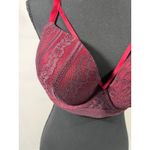 Adore Me Women Lace Balconette Sexy Full Coverage Push Up Bra Burgundy Size 40DD Photo 1