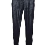 Spanx Shiny Black Faux Leather Leggings Shapewear Size Medium Photo 0