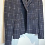 Theory Blue Plaid Wool Blend Blazer - size 0 Photo 2