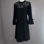 Worthington  Women’s Little Black Laced Long Sleeve Sexy Dress Large 14 Photo 4