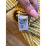 Talbots  Tunic Funnel Neck‎ Mustard Yellow White Striped Size small Cotton Knit Photo 4