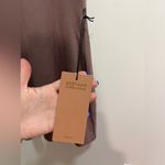 Girlfriend Collective  exercise dress Lola vneck shorts taupe light brown pockets Photo 2