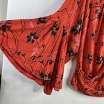 Free People Size S Top Last Time Orange Crop Surplice Long Bell Sleeve Women’s Photo 4