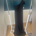 Betsy and Adam  One-Shoulder Gown Women's Black Solid Back Zip Closure Photo 2