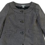 Ann Taylor Black White Dot Suit Blazer 3 Button Puff Sleeve Jacket - 4 Photo 5