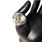 Touchstone New Silver Tone Ring with White and Clear Rhinestones, size 8 Photo 1