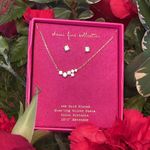 A New Day  Gold and CZ stone necklace and earrings coordinated jewelry set new Photo 2