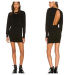 MONROW Mini Dress Womens Size S Charcoal Blouson Ruched Open Back Stretch Casual Black Photo 1