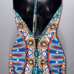 Venus Fairy Rhinestone Halter Maxi Dress High‎ Low Colorful Bohemian Sleeveless Flowy Photo 14