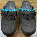 Mystique Boutique  Size 7 Black Suede Clogs Photo 2