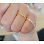 Boutique Sparkling Yellow Gold Plated 925 Margarita Chain‎ Flexible Ring, Sz 6.5 Photo 13