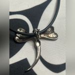 Sterling Silver .925 Dragonfly Charm Necklace | Black Cord Chain | Whimsical Photo 2
