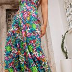 Free People Retro 60s 70s Floral Psychedelic Saffron Halter Maxi Dress Small Photo 1