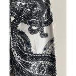 Flores Flores Silk Pants Sequin Embroidered Black White Blue Dressy Office Size 6 Photo 3