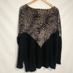 Amaryllis Leopard Print Velvet Bodice Sweater Size 1X Black Photo 8