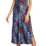 Jonathan Simkhai Standard Eliza leopard print cutout satin midi slip dress large Photo 2