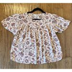 Nanette Lepore  NWT orange floral ruffle sleeve blouse small Photo 11