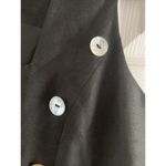 Spiegel Womens 6 Black Linen Blend Dress‎ Pearl Button Photo 3