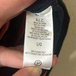 ALC Frank A.L.C. Striped Pull on Pencil Mini Skirt in Navy Blue & Pink - Size Large Photo 3