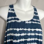 SOLOW Tie Dye Tank Top Womens Small Summer Boho Hippie Coastal Nautical Casual Blue Photo 2