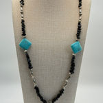 Native American‎ Turquoise Necklace Handmade Stirling Silver Beads Boho Jewelry Blue Photo 0