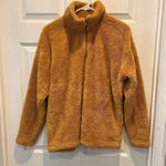 Eddie Bauer Jacket Women Large Gold Yellow Fuzzy Fleece 1/4 Zip Pullover Photo 0