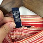 American Eagle Top M Red Striped Henley Cotton Preppy Soft Casual Preppy 90s Y2K Photo 2