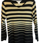 Misook  Sweater Women's Size XS Extra Small Gold Black‎ Sparkles Stripes Photo 0
