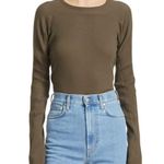 Helmut Lang  cotton Rib Long Sleeve Crewneck Top size XS in Dark resin Photo 1