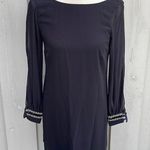 A Byer A.Byer Sheer Black Mini Dress with Long Sleeve Cold Shoulder Sequin Cuff Sz.S Photo 0