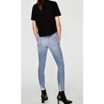 ZARA  Z1975 Floral Embroidered Ankle Frayed Jeans Size 2 Photo 3